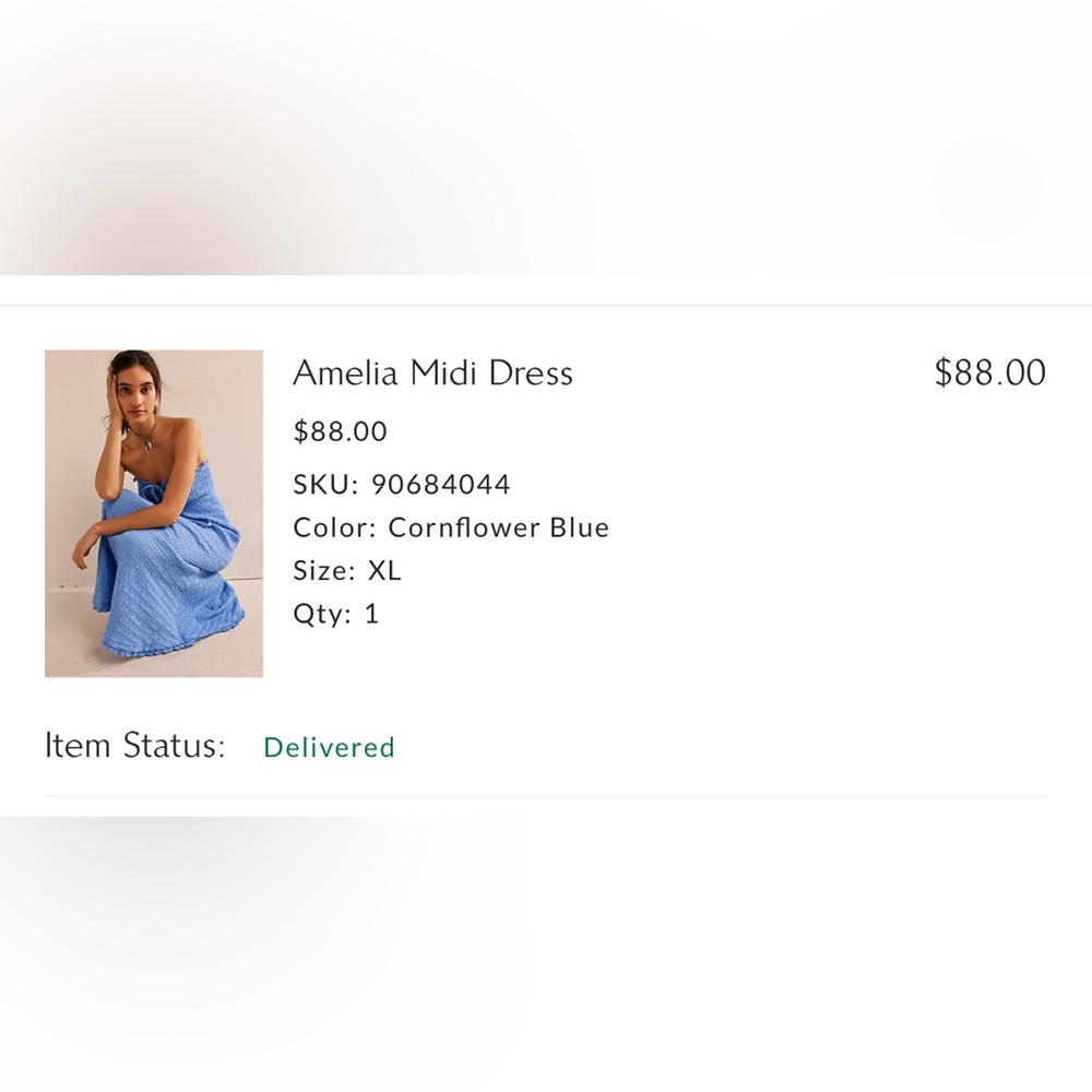 Free People Blue Midi Smocked Sundress - Picture 6 of 7